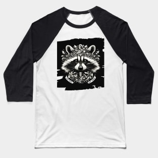 Raccoon Whimsy: The Beauty of Speed and Scraps Baseball T-Shirt